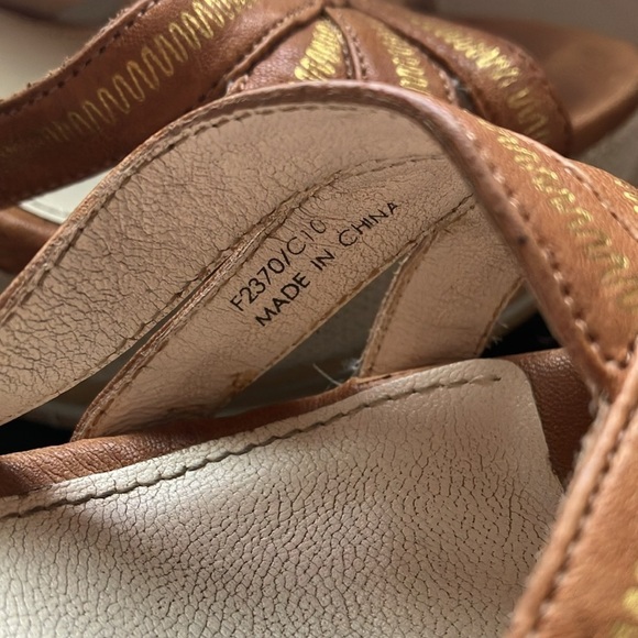 Coach: Caroline (Q632) Strappy Wedges BEACH theme- leather straps- 9B - Picture 4 of 16